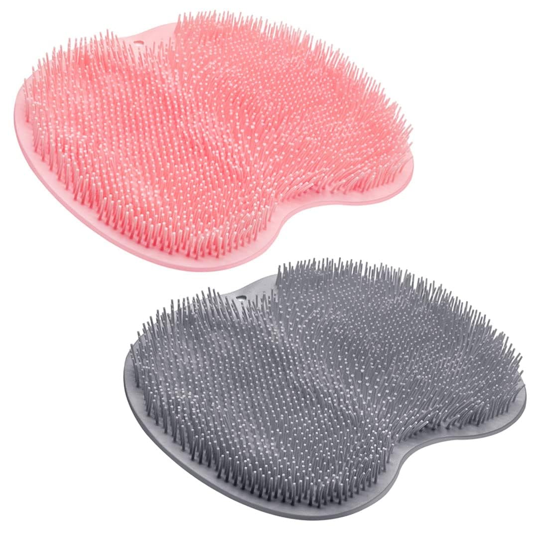 VIYORA 2PACK Shower Foot Scrubber Mat Back Washer Back Exfoliating Bath Wash Pad Wall Mounted Slip Suction Cups Foot Scrubber for Use in Shower Cups Foot Cleaner for Men and Women-image-23