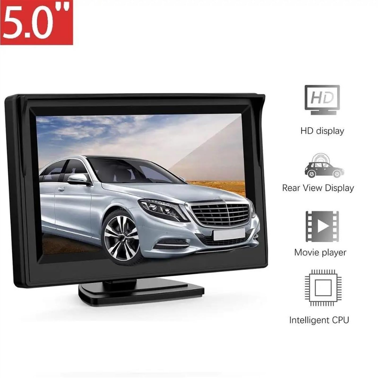 Zamiennik kamery cofania do parkowania kamera cofania z uchwytem stojącym 5-calowy TFT LCD kolorowy monitor cofania ekran tylna kamera