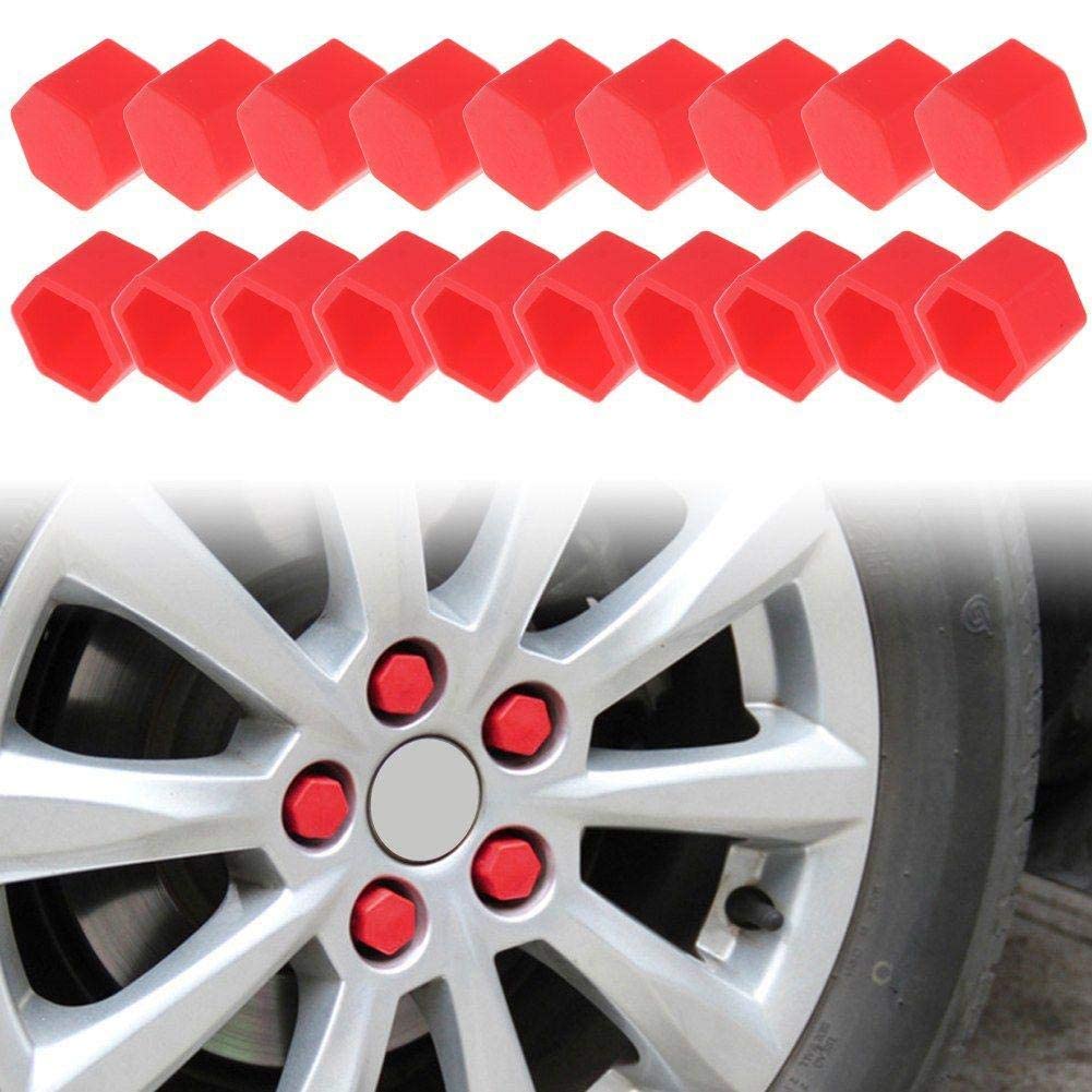 AUTO MT 20pcs/Set RED- Silicone car Wheel Nuts Bolts Cover dust Protective tyre Valve Screw Cap Cover-image-26