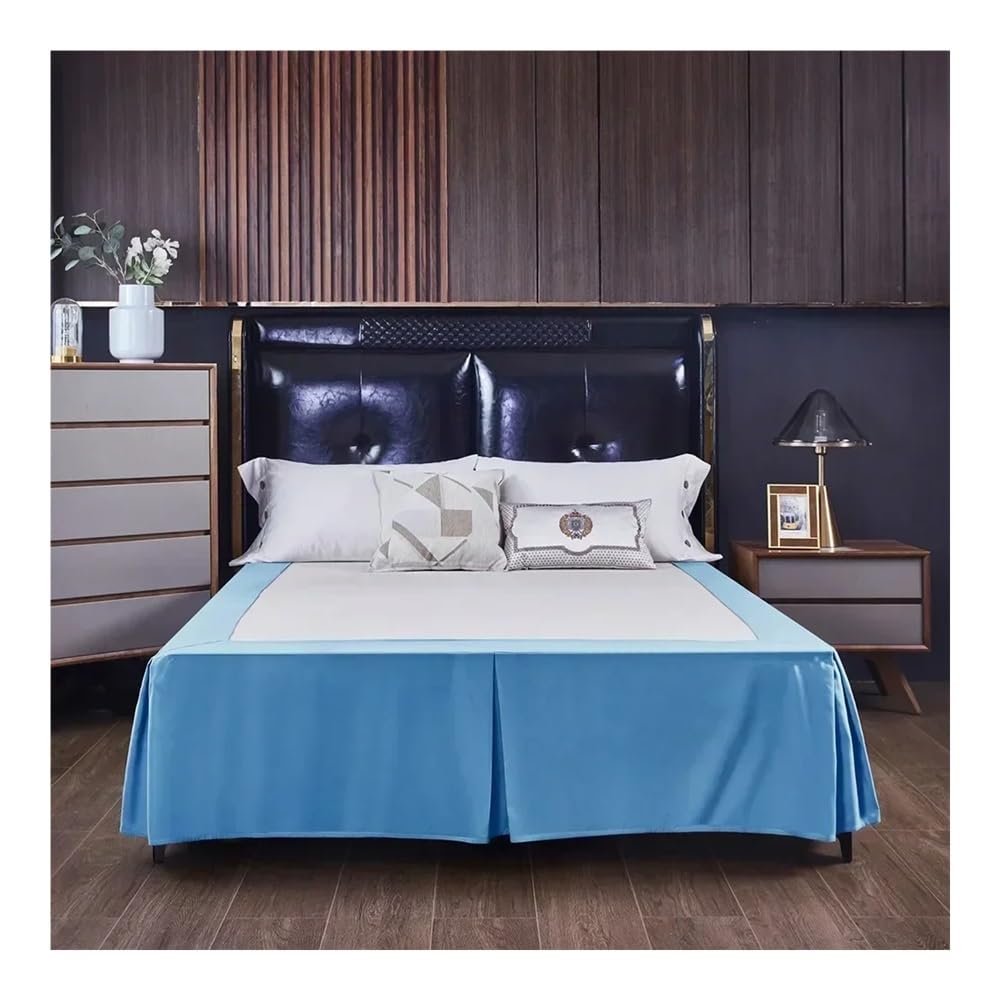 1 x gonna da letto ad angolo aperto tinta unita spazzolata, lenzuolo per casa, hotel, gonna, copriletto matrimoniale, king/queen size (CQ005-15, King 200 x 203 x 38 cm)