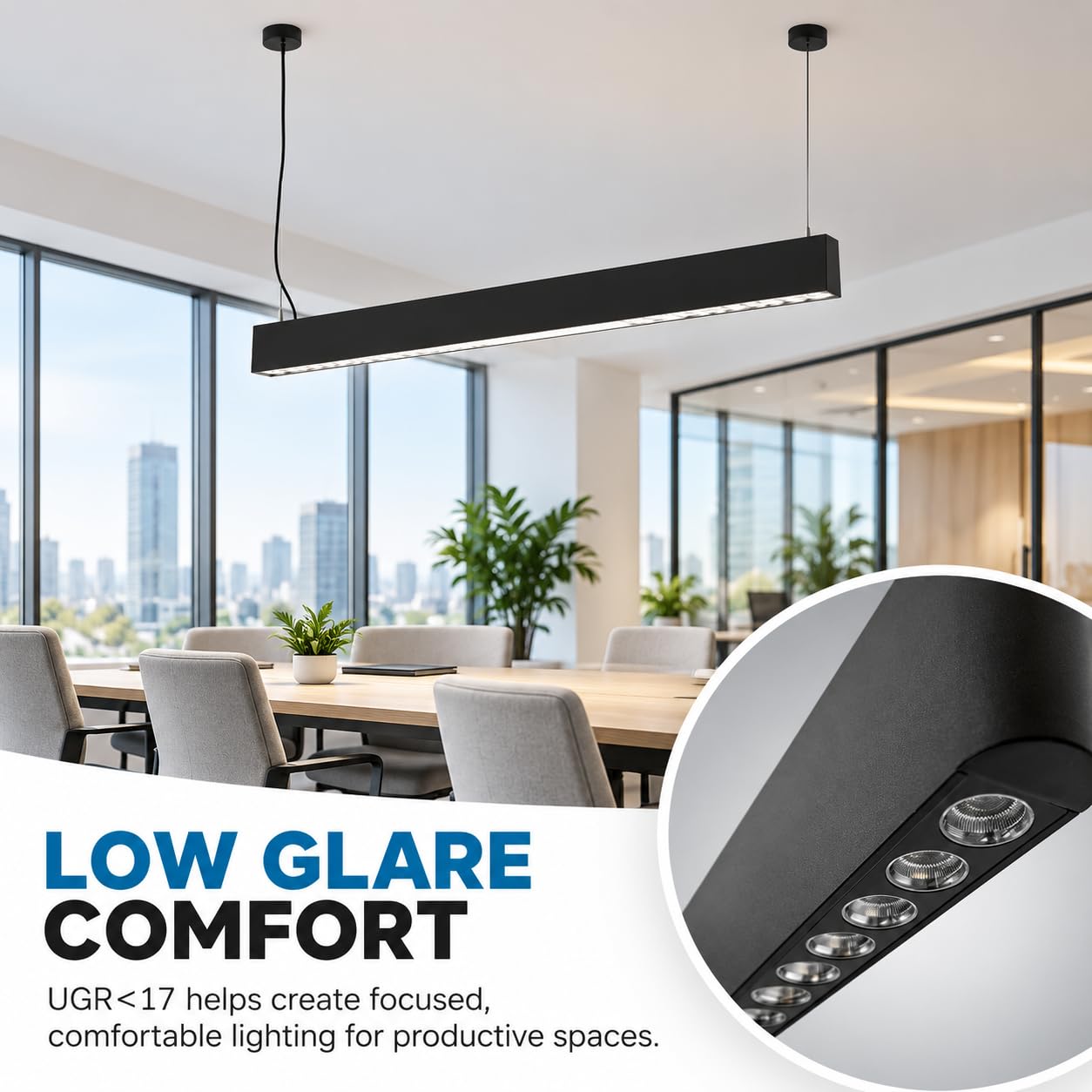 BARCELONA LED Lampada Lineare CCT A Sospensione 120cm 40W Nera