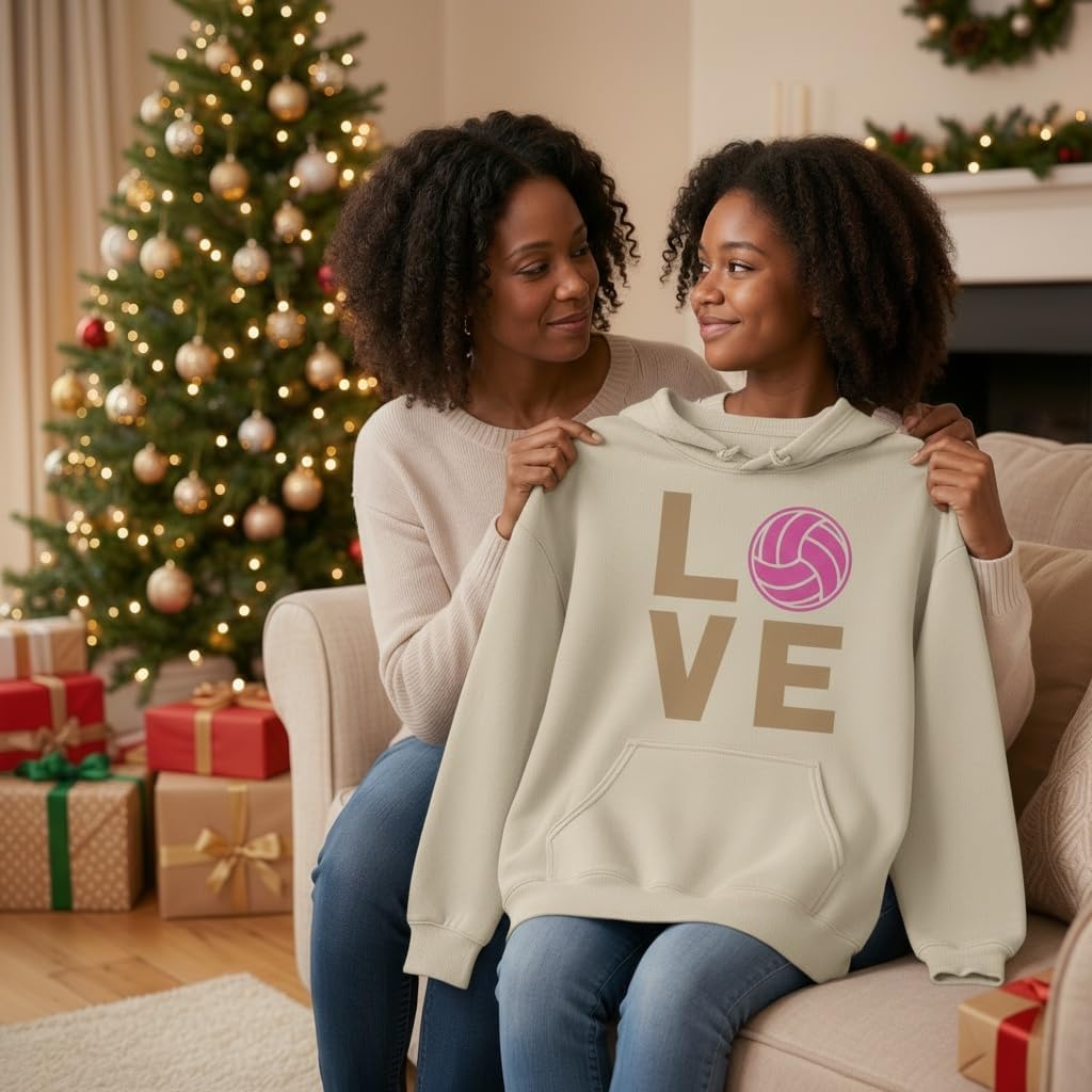 Tstars Volleyball Hoodie for Teen Girls and Women - Athletic Sports Pullover Gift for Players Coaches & Fans