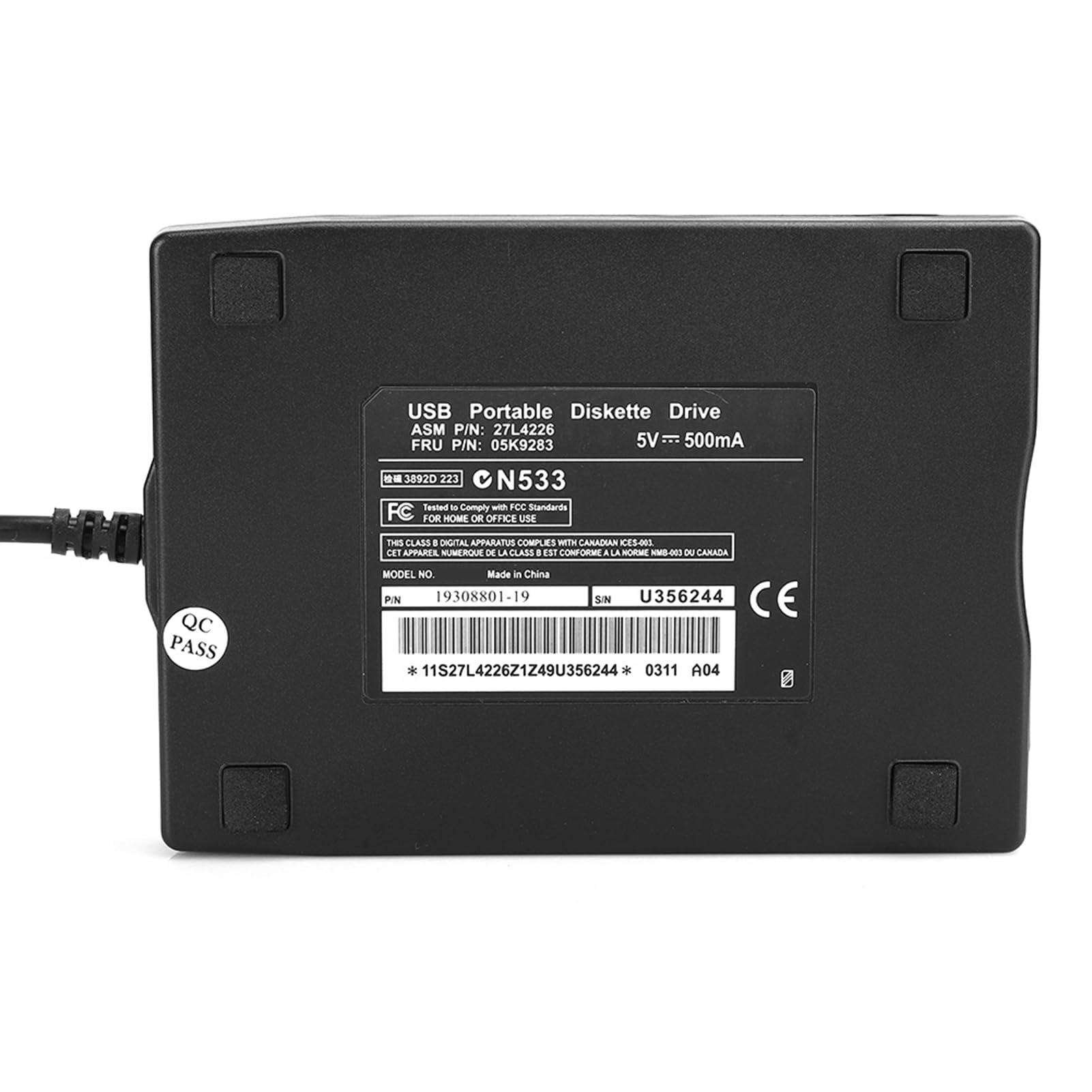 Lecteur de Disquette Externe USB Portable de 3,5 Pouces pour Ordinateurs Portables de Bureau Coque Durable, Anti-brouillage, compatibilité Windo avec USB 1.1/2.0/3.0