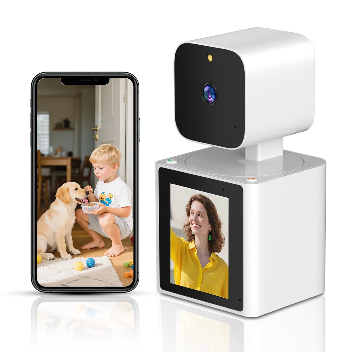 CIAJIE Cámara de seguridad para el hogar interior, cámara para mascotas, cámara para perros 1080P con video bidireccional, monitor para ancianos/bebé/niñera/mascota/perro con aplicación, cámaras wifi