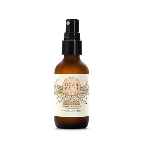 Moon Dew Botanical Face Mist. Tóner facial hidratante con incienso, lavanda y agua de rosas. Hazel de bruja y aloe vera puro. Sin alcohol. Cuidado