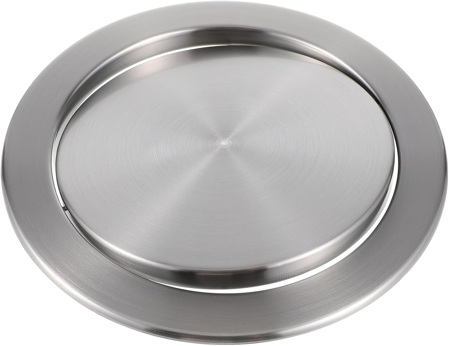 Countertop Trash Can Lid Recessed Flap Garbage Can Cover Stainless Steel Kitchen Accessory for Bathrooms and Hotels Space-Saving Design