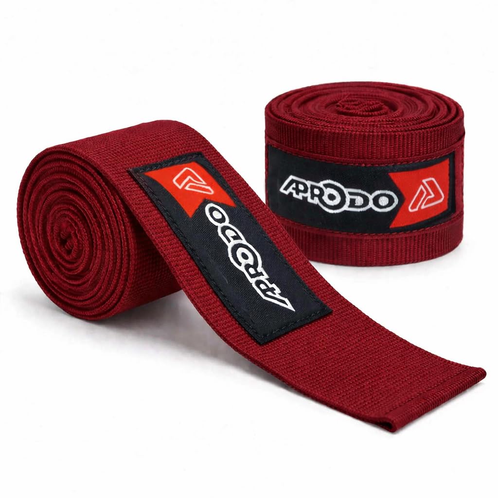APRODO Boxing Hand Wraps Perfect Spandex Elastic Stretch for Men & Women (Maroon, (180") 4.50m)-picture-31