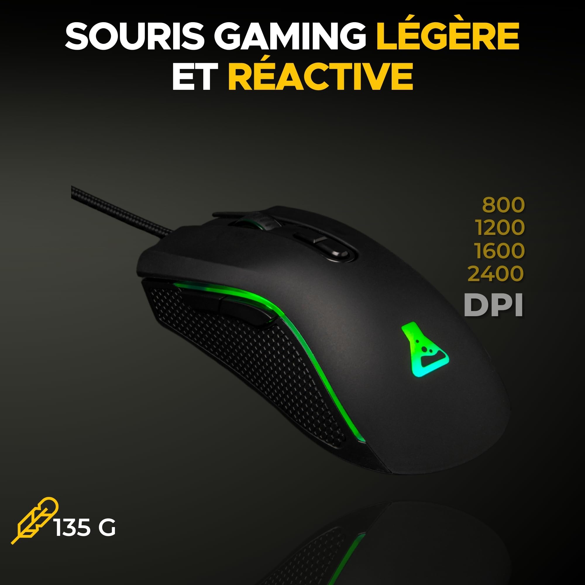 THE G-LAB - Combo Yttrium - Pack Gaming Azerty RGB, Clavier Gamer 105 Touches Et 19 Touches Anti-ghosting - Souris Gamer 2400 Dpi - Tapis De Souris Gaming - Pc Ps4 Ps5 - New