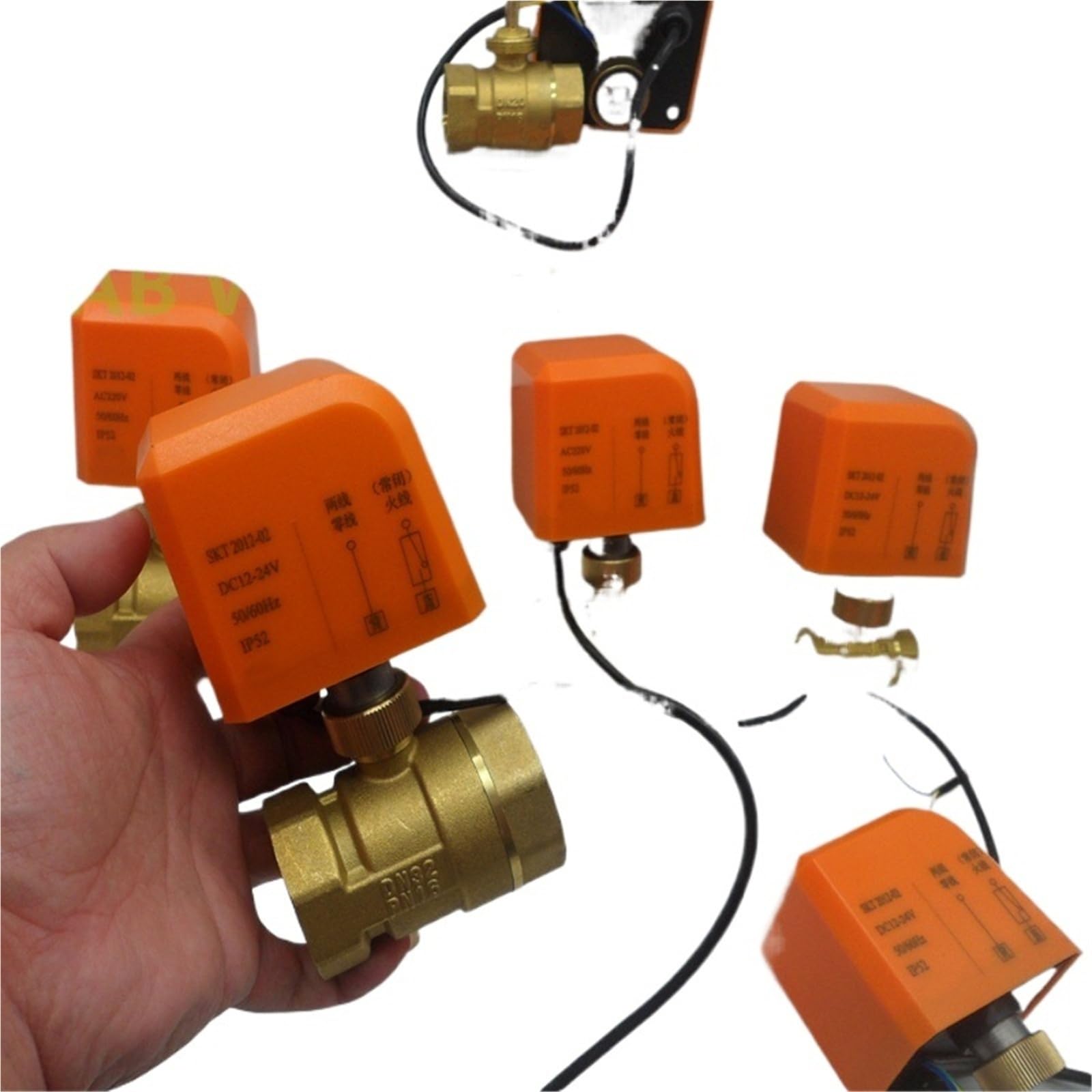 Mosiężny elektryczny zawór kulowy z napędem elektrycznym z siłownikiem, 2 przewody, 2-drożny, 1/2" do 2", z automatycznym sterowaniem blokadą, AC 220 V, DC 12-24 V (DN32, AC220V)