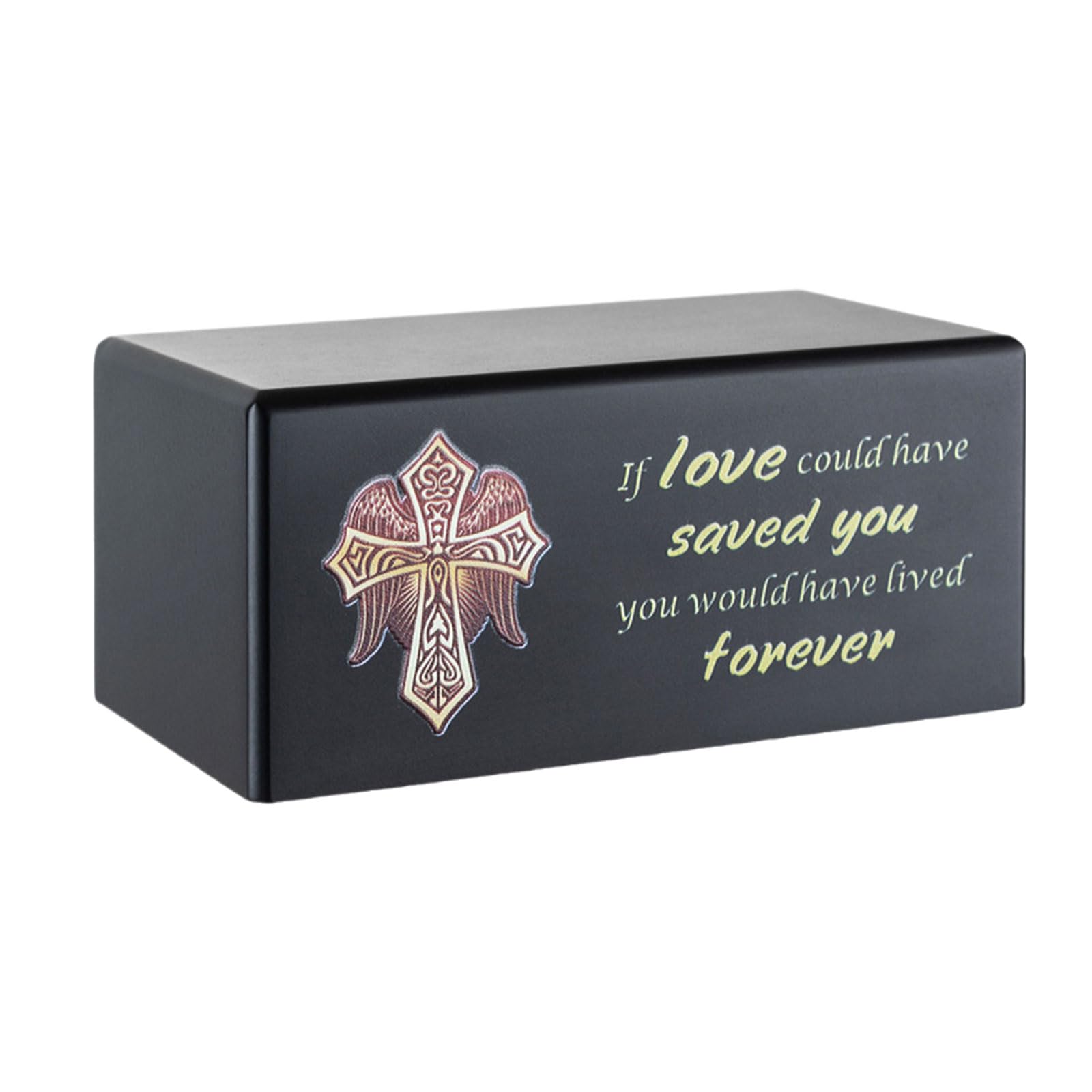 NEWFT Cats Ashes Box Pet Funeral Cremation Box with Memorial Word Wood Urns Box Keepsakes Funeral Caskets Pet Memorial