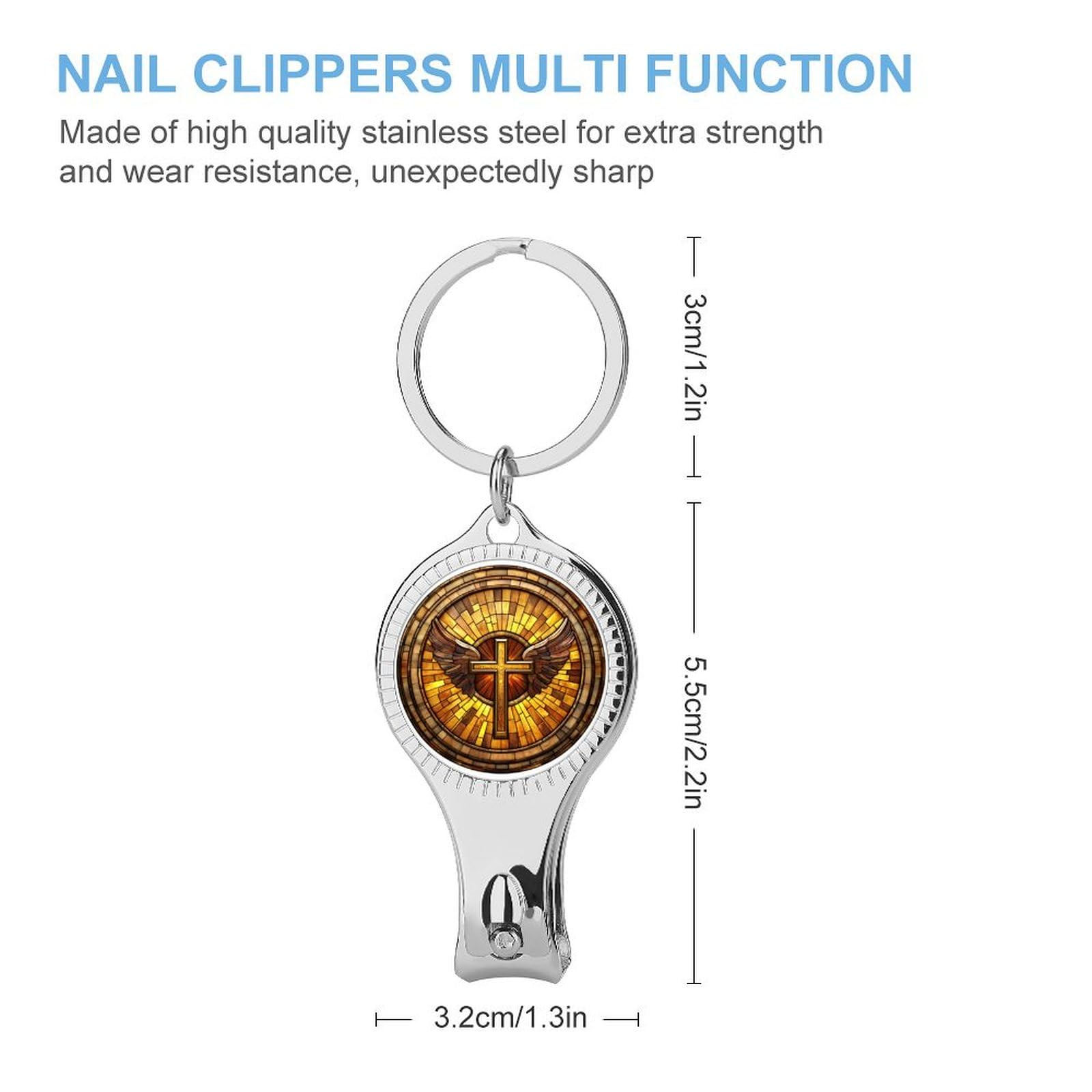 Cross and Wings Stained Glass Nail Clippers Toenail Clipper Cutters Professional Nail Trimmer Nail Cuticle Cutter for Women Men