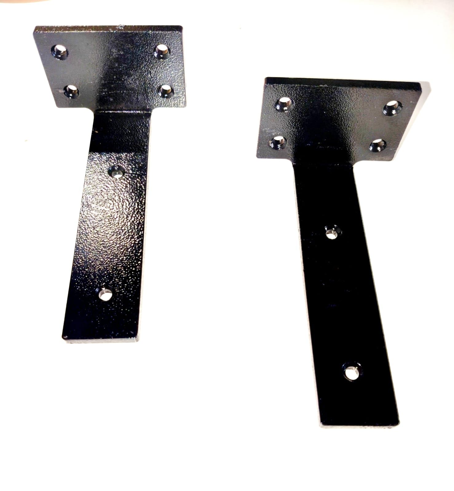 L-Shelf Bracket, Black Metal Wall Mount Support Bracket with Mounting Holes, 2 Pack (6")-image-24