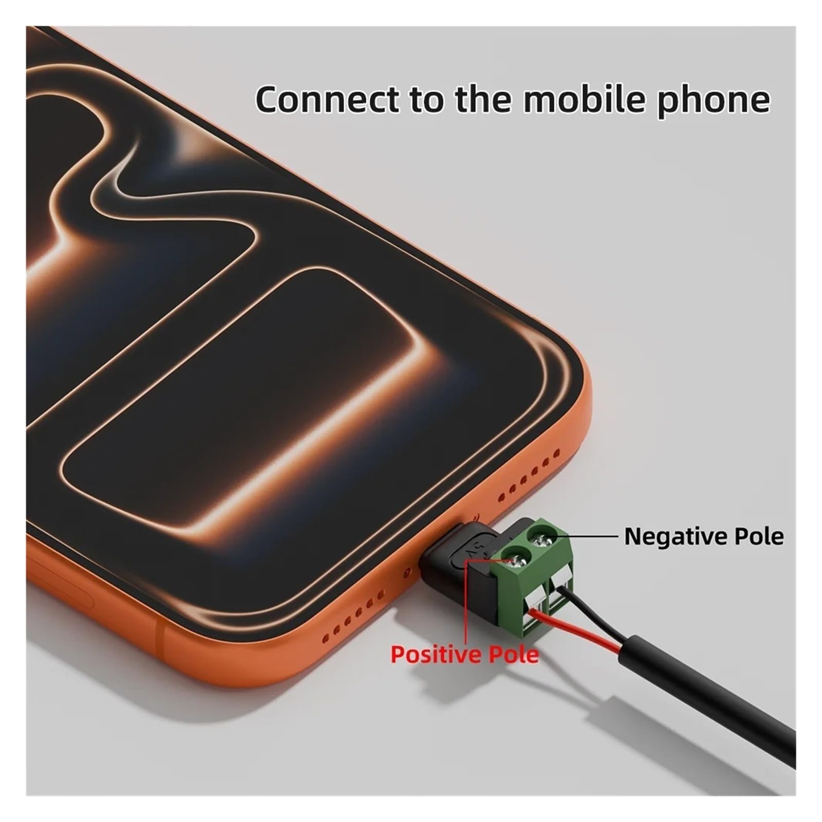 USB C/Micro to 2 Pin Screw Terminal 5 V Solderless Adapter (5X Microto2PIN-MHT)