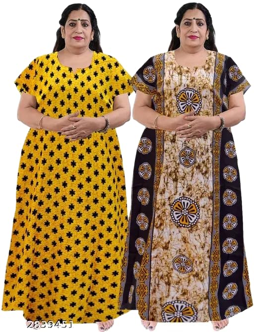 Women's Pure Cotton Jumbo (Pack of 2Pcs) Maternity Wear Nighty, Gown, Sleepwear, Maxi-picture-37