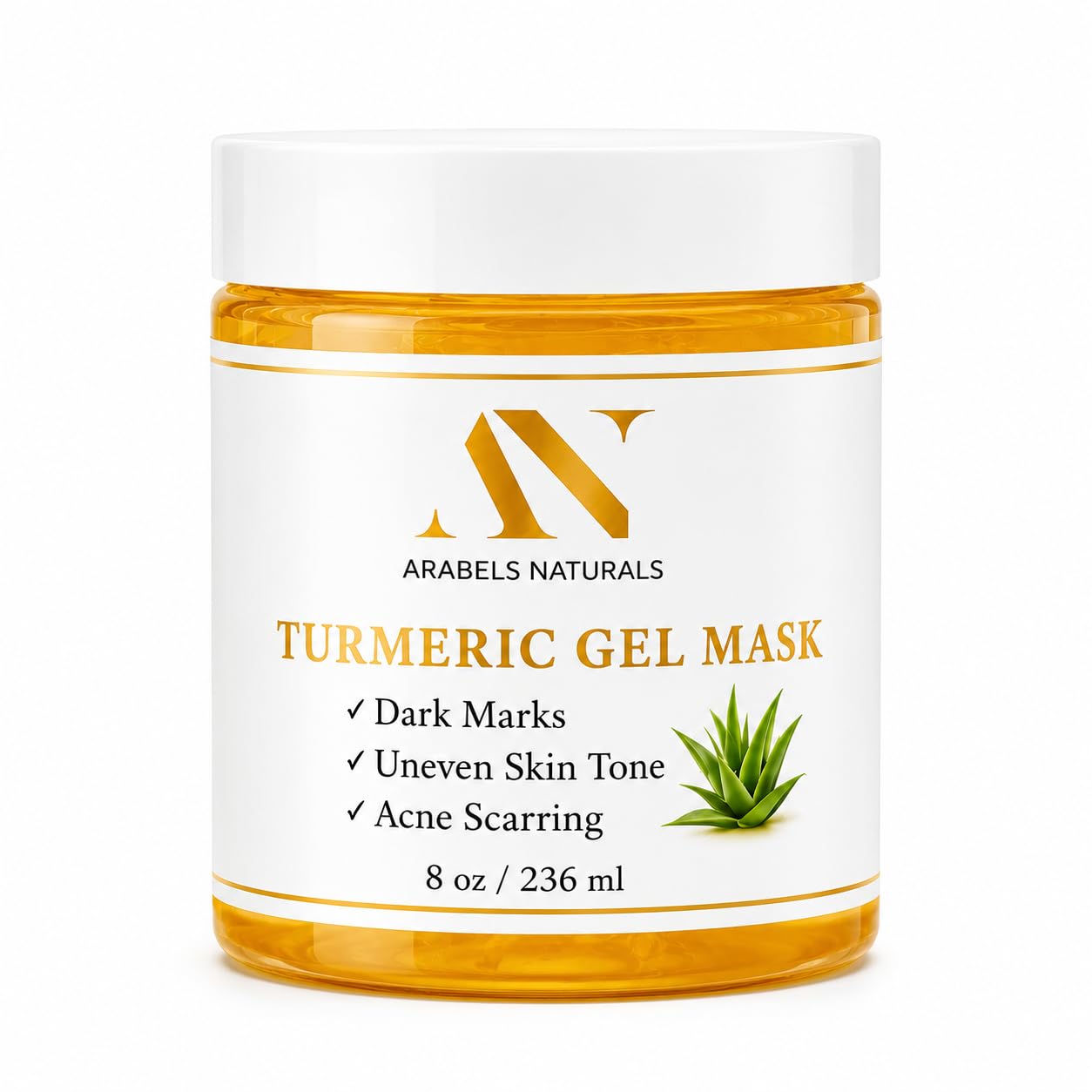 Turmeric Aloe Vera Gel Mask for Face – Hydrating Brightening Mask for Dark Spots, Uneven Skin Tone & Pores – Aloe Vera & Turmeric Face Mask for