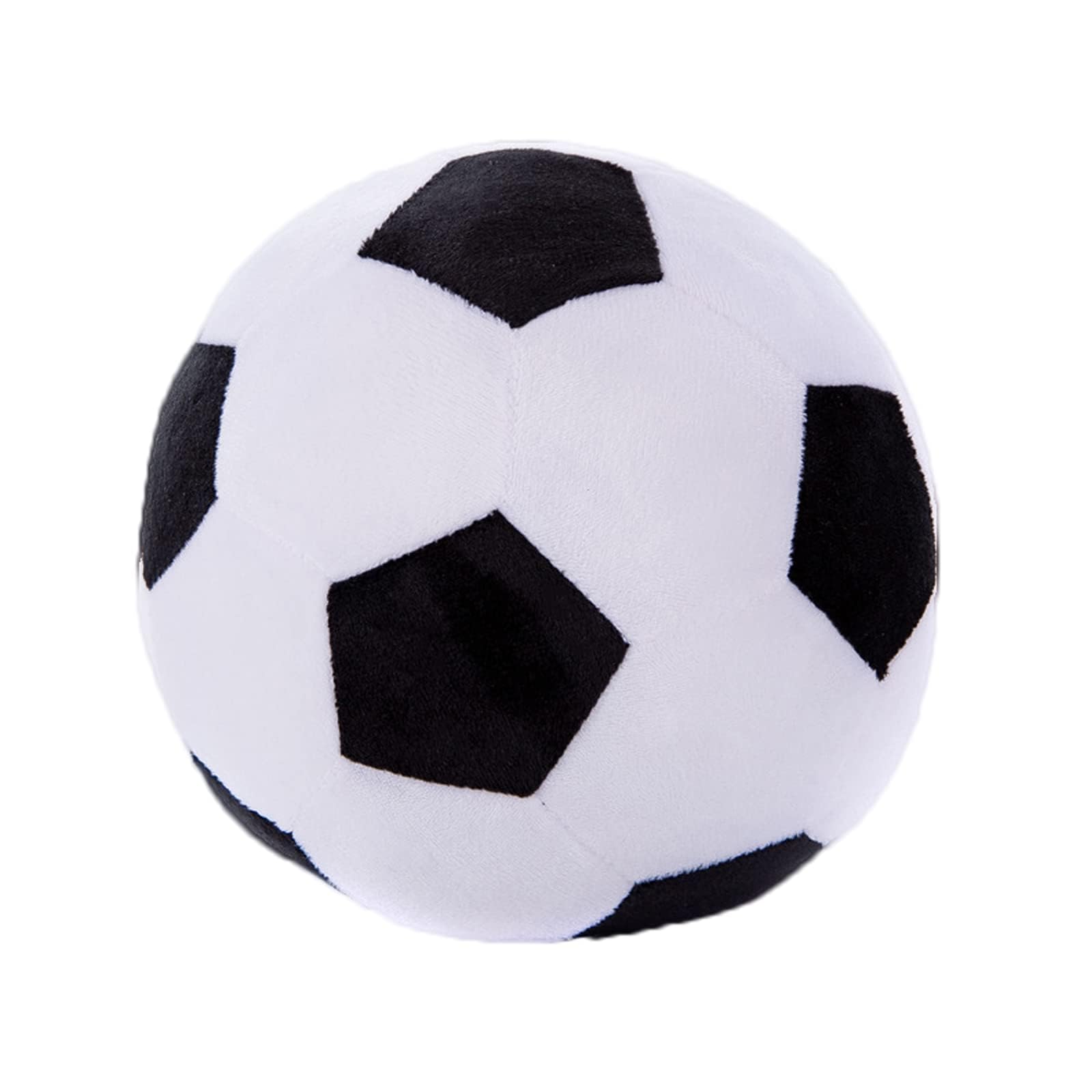 zhidiloveyou 11" Soccer Plush Stuffed Soccer Ball Pillow Toy Football Gift for Kids, Black-White