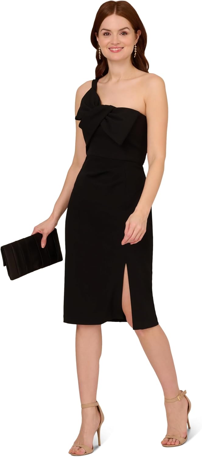 Adrianna Papell, Knit Crepe Short Dress, Ivory, 10 - Image 4