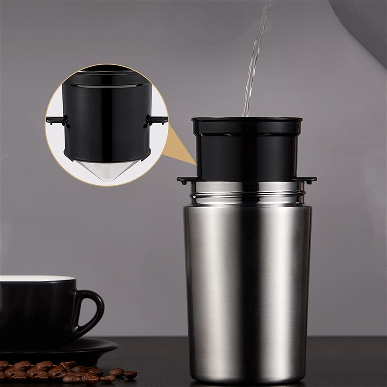 Macchine da caffè Macchina per caffè portatile Macchina per caffè espresso multifunzione Macinacaffè elettrico Ricarica USB Acciaio inossidabile per macchine per caffè espresso automatiche per auto