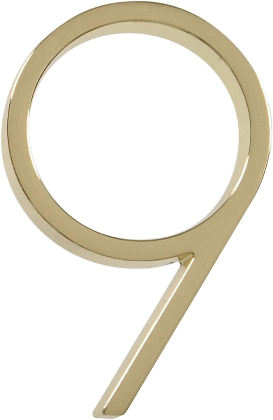 Brass Modern House Number 9, 5.5" x 8.25"