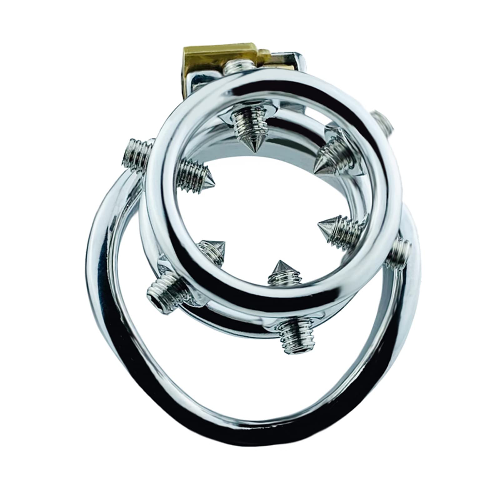 Coupe De Chasteté La Plus Récente avec 6 Vis À 6 Épiches, Conception Ouverte en Acier Inoxydable, A/B Deux Styles De Bague Cage Cage, Fétiche SM Bondage Jouets Sexuels pour Hommes Extrêmes,45mm,B