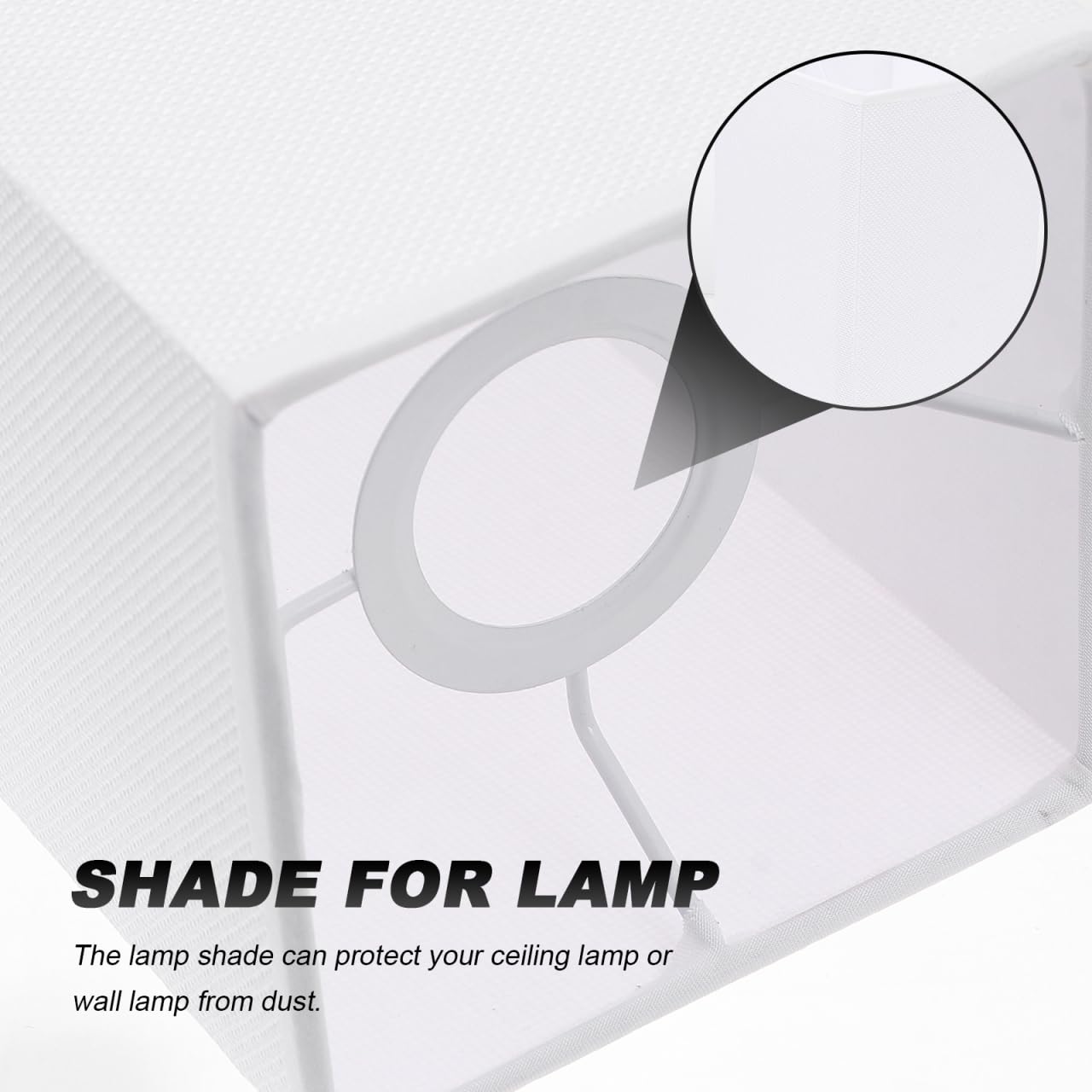 DOITOOL 2pcs E27 Rectangular White Cloth Lampshade - Clip-On Iron Frame Replacement Shade For Table/Lamp - View #3