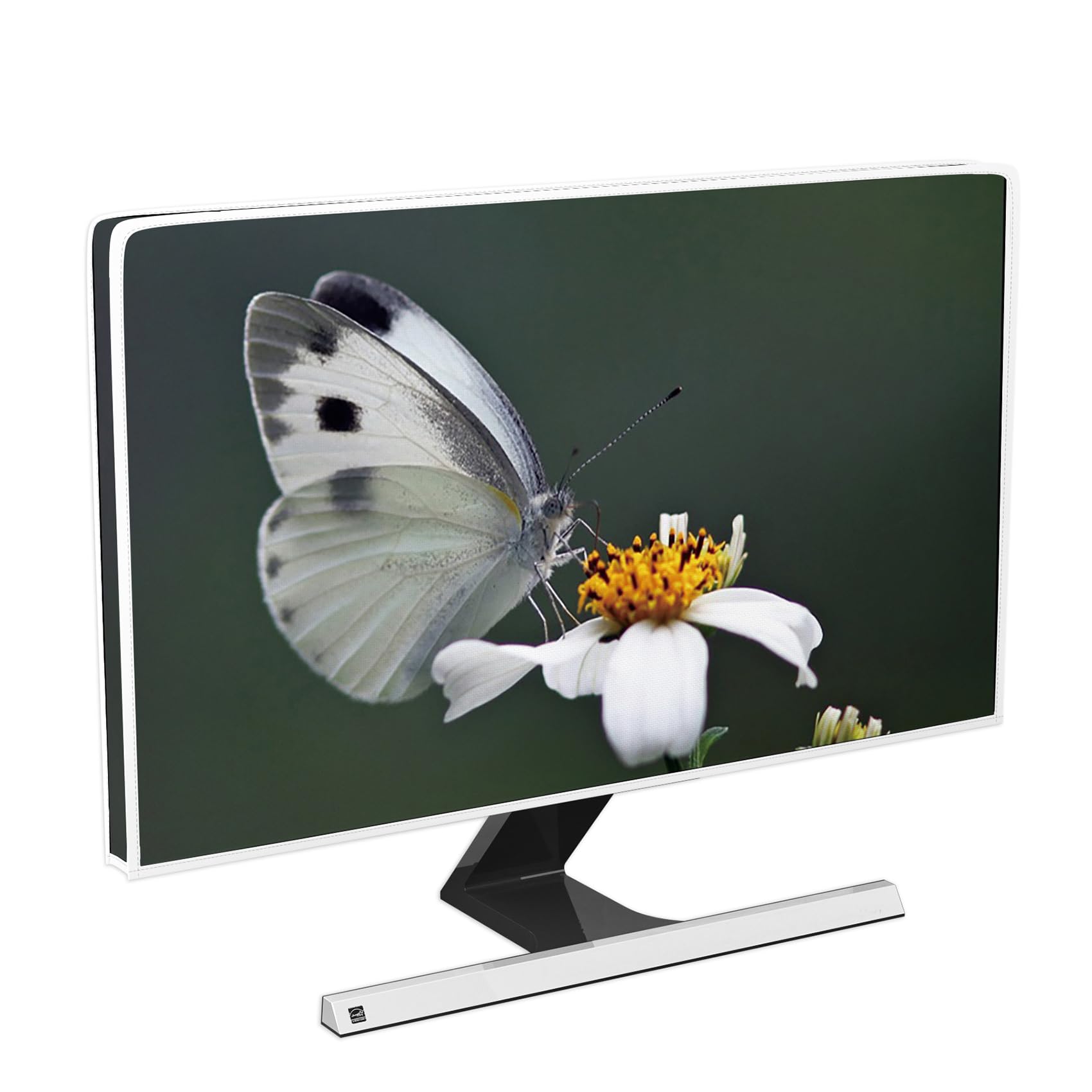 Butterfly Waterproof Television Cover 40,41,42,43 Inch Natural Insect Flower TV Display Screen Covers Anti-Static Dustproof Protective Cover for Screen TVs Desktop TVs Hanging TV