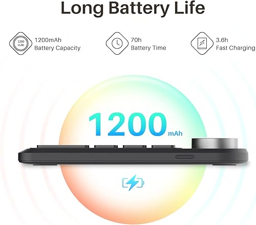 Miniatura 5 de HUION Keydial - Mini teclado programable Bluetooth con dial de 5 teclas anti-fantasma, 18 teclas personalizadas, teclado inalámbrico de acceso