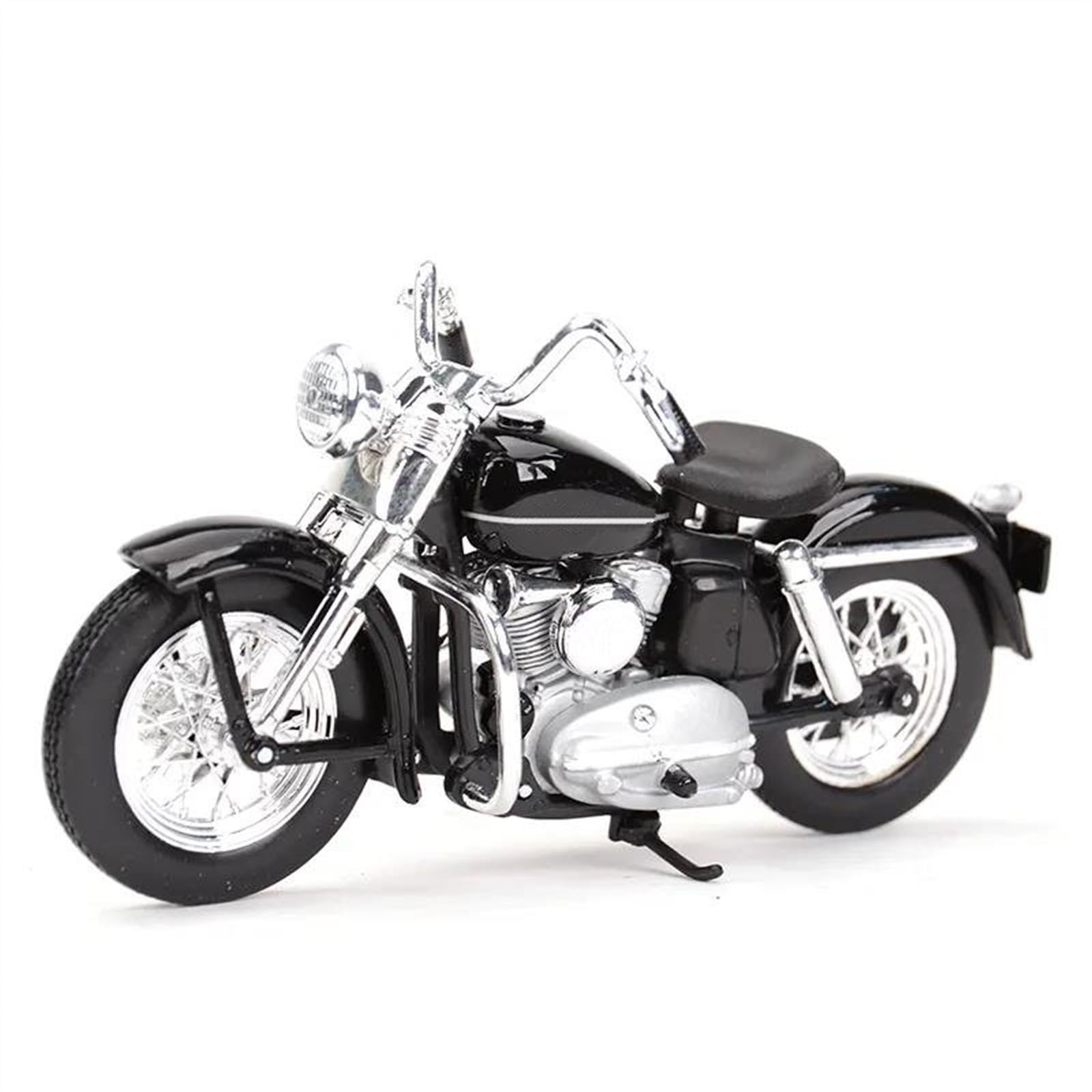 SEYXF Motorbike Toy 1:18 for Harley for Davidson K 1952 Motorcycle Model Die Cast Vehicles Collectible Toys(Black- Silver)