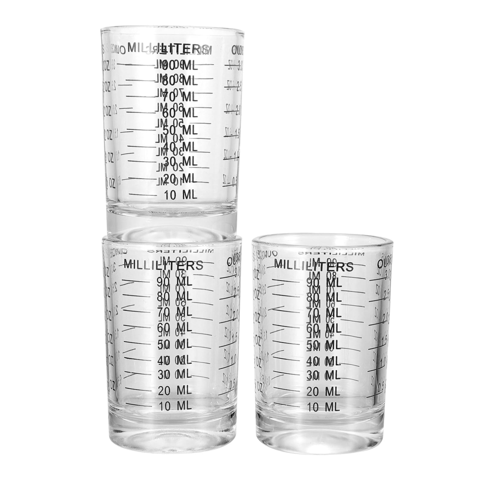 3stücke Milchmessglas mit Skala Praktische Küchenbackutensilien Hochwertige Messwerkzeuge aus Robustem Glas Leicht zu Reinigen