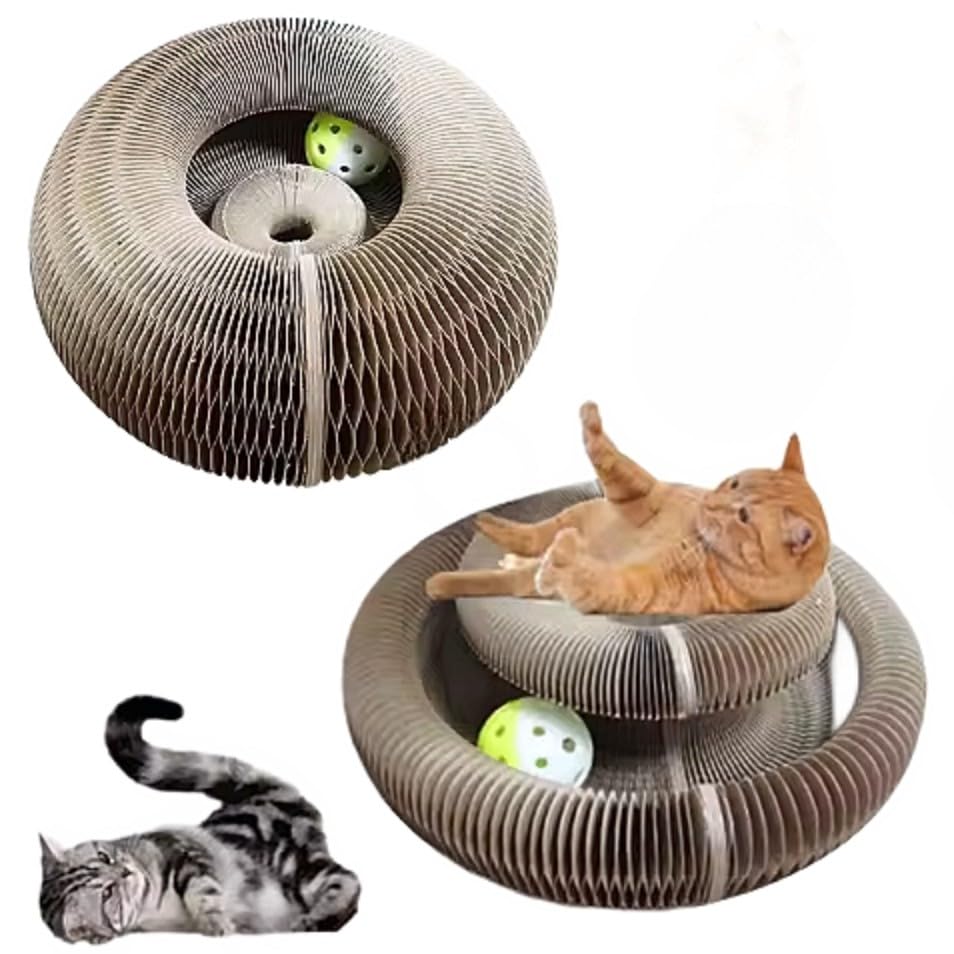Juguete rascador para gato, juguete interactivo para gatos con una pelota de acción, rascador para gatos