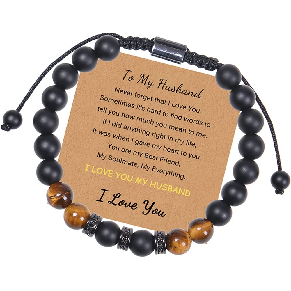 SUNNYOUTH To My Man Bracelet for Boyfriend, Husband, My Man, My Love, Dad, Son, Grandson, Brother - Anniversary Birthday Christmas Gift for Him