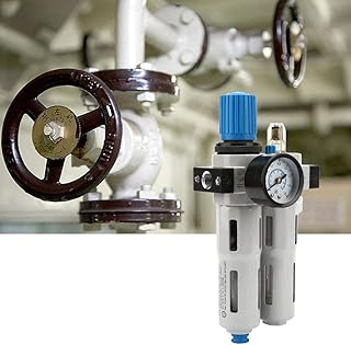 Simlug Filter Regulator and Lubricator Dual FRC-1/4-MINI G1/4" Aluminum Alloy Air Filter Regulator Combination Lubricator 1.6MPA Air System