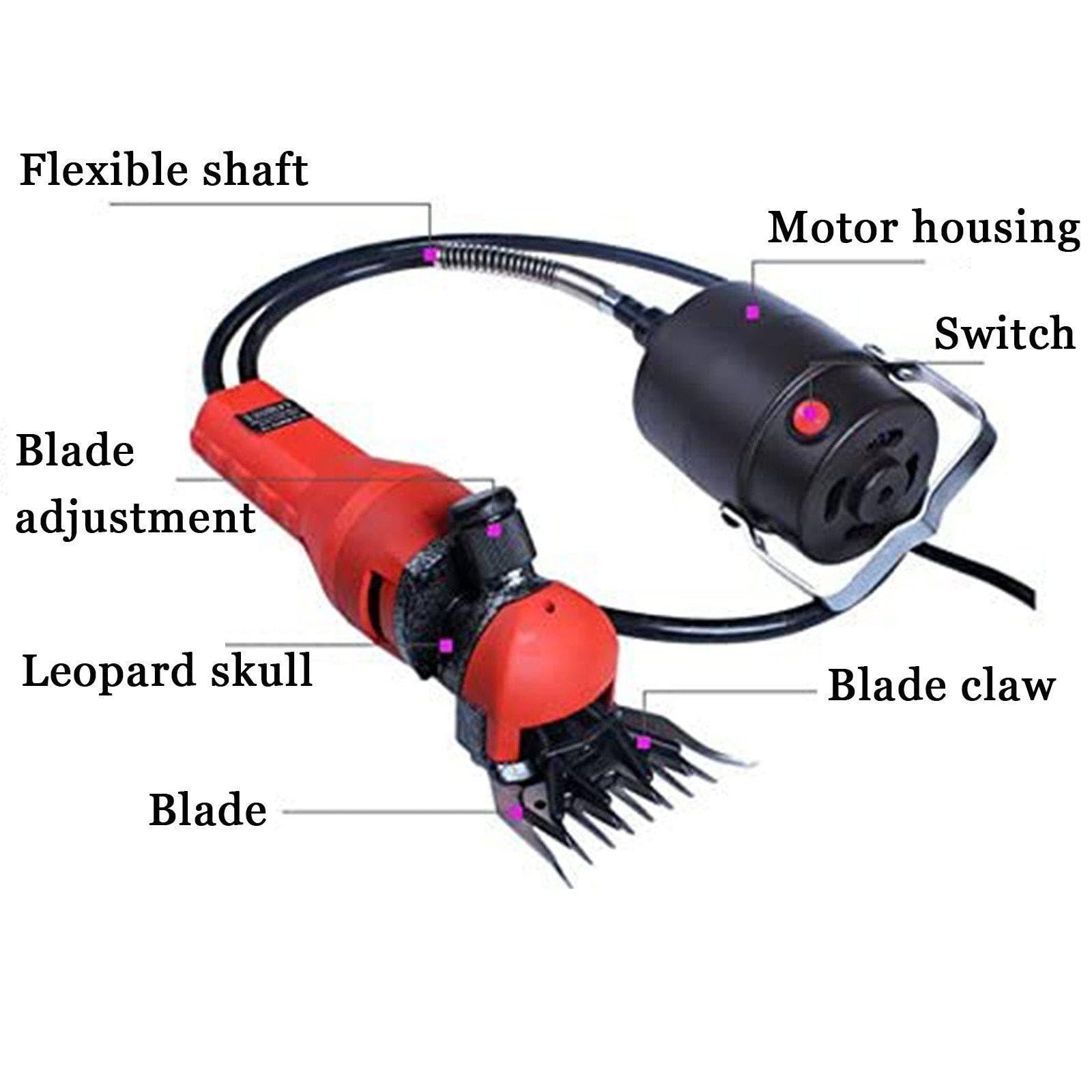 Tosatrice per Pecore Professionale 1000w Tosatrice per Toelettatura di Animali Resistente,per Radere La Lana di Pelliccia di Pecora,Capra,Bovino,Bestiame,Custodia per Il Trasporto Inclusa,Red