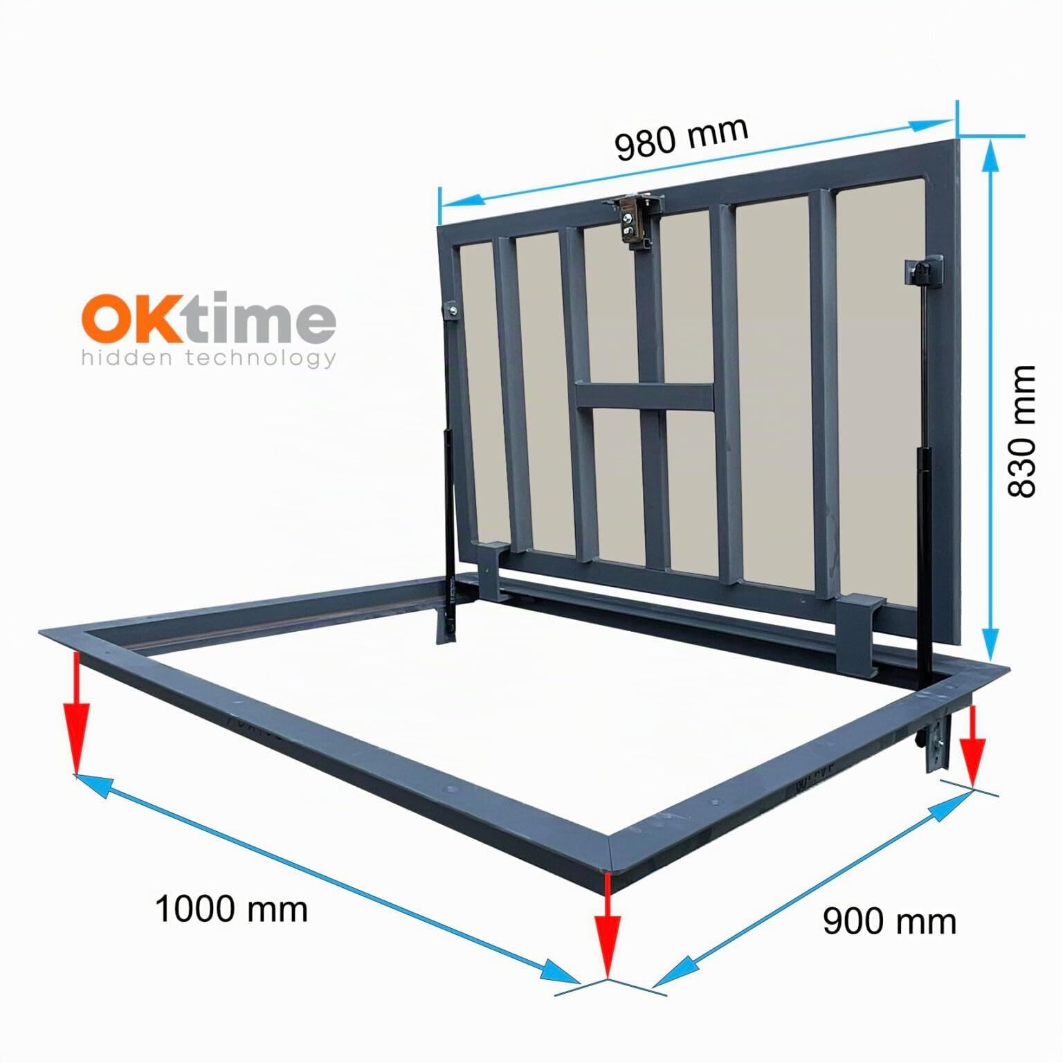 Trampilla Para el Suelo 1000 mm x 1000 mm - Trampilla de Suelo - Tapa de Pozo - Pozo de Inspección - Las Juntas Especiales Protegen Contra la Humedad y Los Olores Extraños