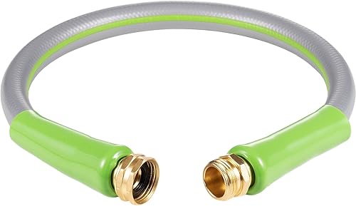 SheeChung Manguera de jardín corta de 1 pie x 5/8 pulgadas, manguera líder para grifo de carrete de manguera, manguera corta de agua resistente,