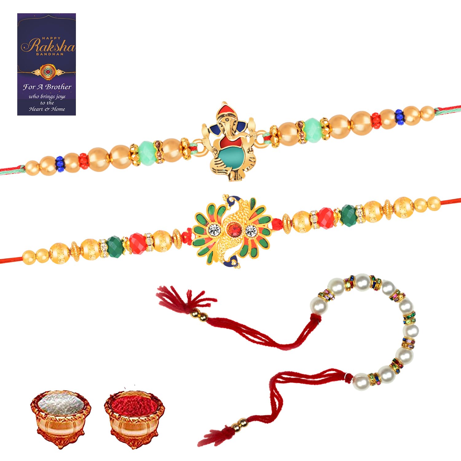 Men Bhaiya Bhabhi Rakhi Gift Set | Rakhi For Brother | Roli Chawal | Greeting Card | Rakshabandhan | Couple Rakhi | Bhaiya Bhabhi Rakhi | Rakhi Combo Set | 2 Rakhi + 1 Lumba Rakhi-image-21