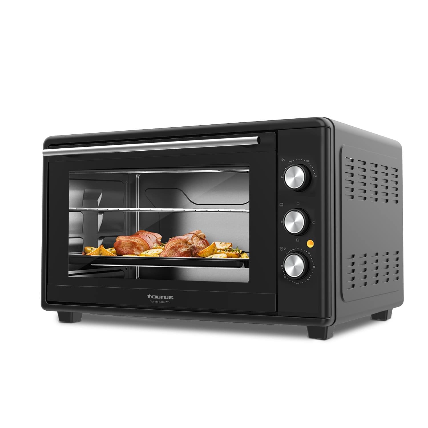 Taurus - Horno Eléctrico Horizon 30 | 1500W | 30L | 5 Modos de Cocción | Temporizador 90 Minutos | Función Convección y Gratinado | Accesorios Incluidos | Puerta Doble Cristal