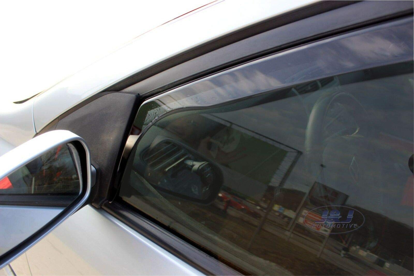 J&J AUTOMOTIVE Windabweiser passend für Honda Civic 3-Türer Schrägheck 2001-2005 2tlg, Heko Regenabweiser Vorne Getönt Dunkel Passform