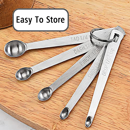 1/8 Teaspoon Single Measuring Spoon, 1/8 Tsp Small Measuring Spoon Only, Individual Tiny Measuring Spoons, Long Handle Stainless Steel Mini Measuring Spoons For Cooking, Fits In Spice Jar (Dash) #TOP3