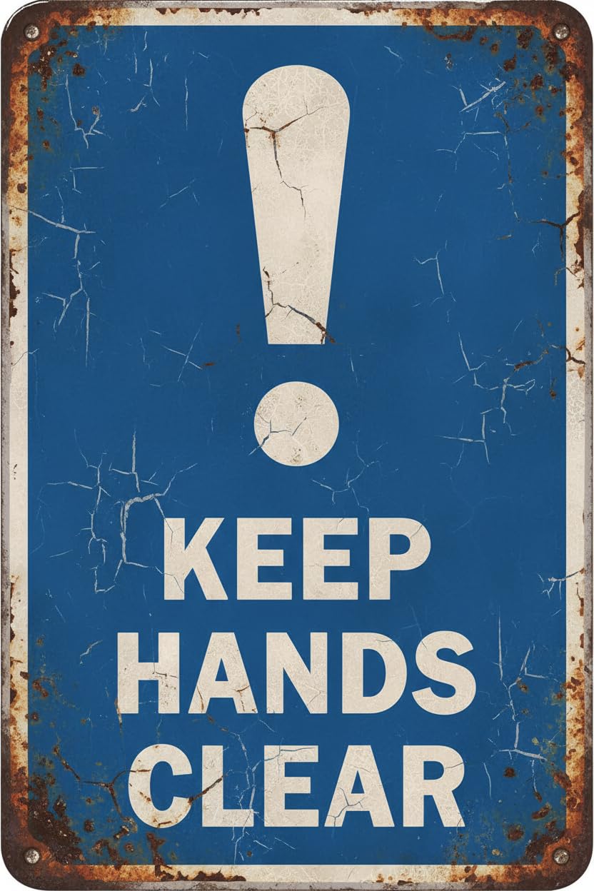 Wall Decor Keep Hands Clear - Mandatory Sign (ii) Metal Sign 8x12Inch Clear Signage For S, Fences Vintage Signs Aluminum Plates Printed