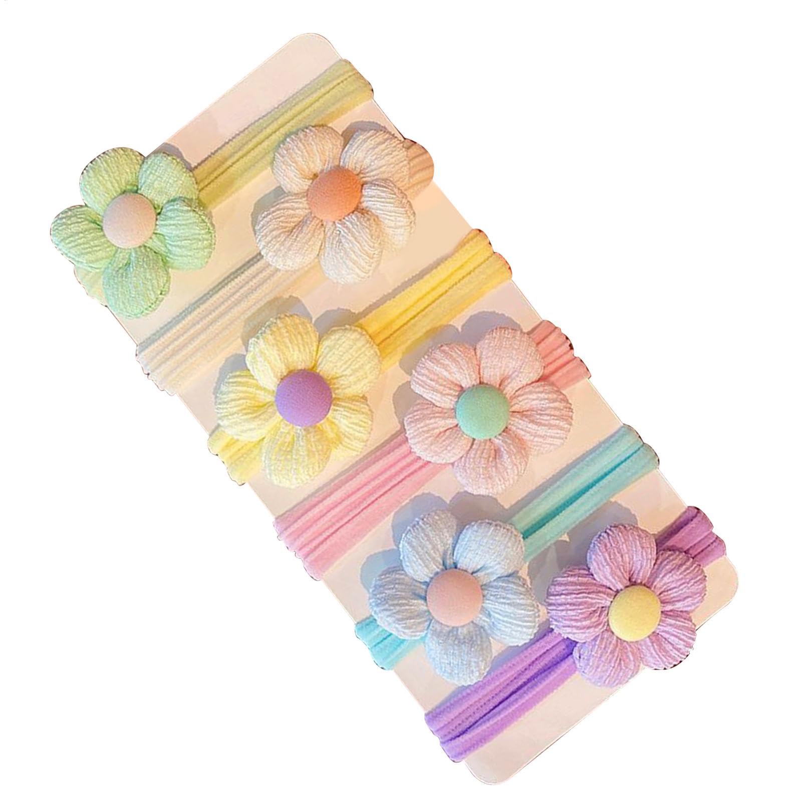 Lazos para el pelo para niñas pequeñas,Lazos para el pelo para niñas pequeñas - 6X Coleteros para niños pequeños Flor suave,Lazos para el pelo de niña, bonitos soportes elásticos para coleta para niña