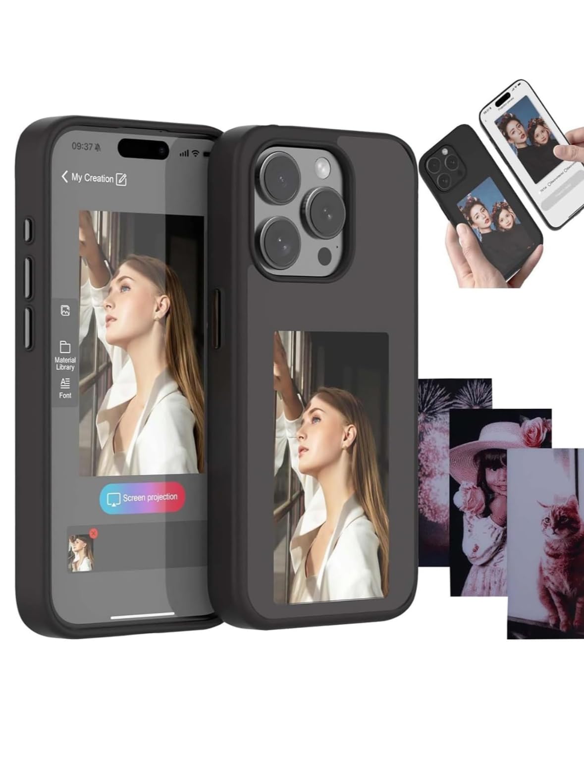 CYBER KIT - Smart Magic iPhone Cover E Ink Technology - NFC Enabled Reinkstone for iPhone 15 Pro || DIY CASE (Black) (B0DDM92KWM) Amazon Price History, Amazon Price Tracker