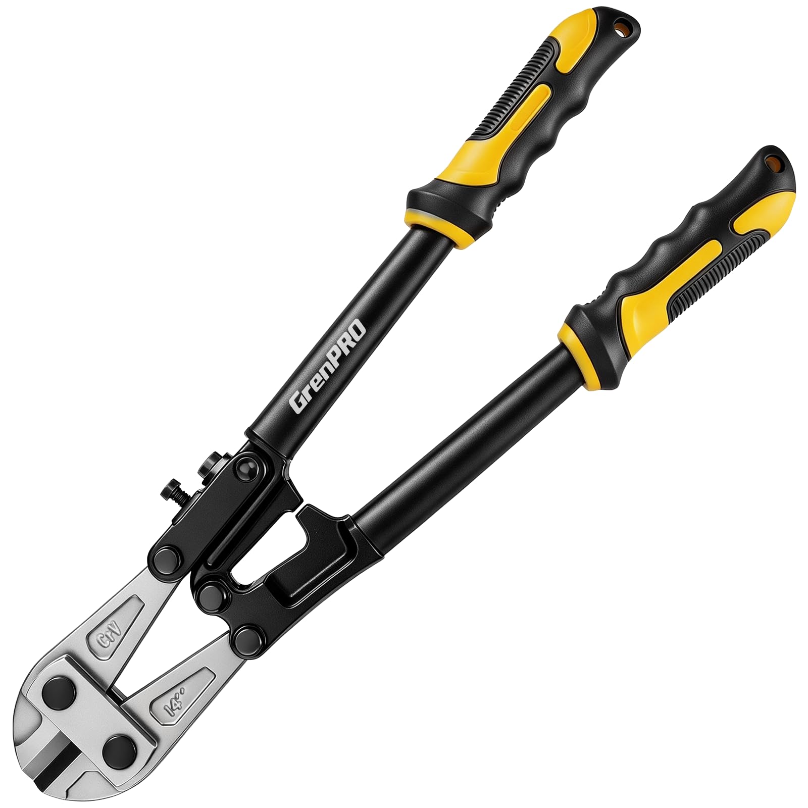 GRENPRO 14 Inch Bolt Cutter, Cr-V Steel, Bolts Chain Wire Rebar Metal Fence