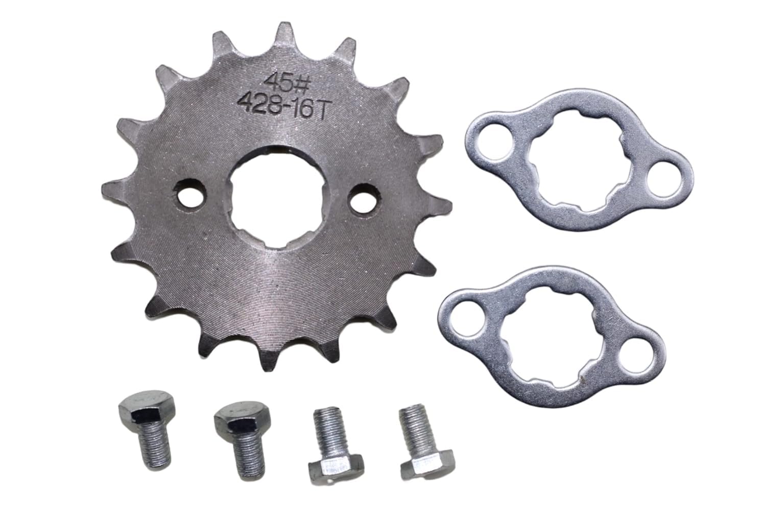 Trkimal Pignon avant de moto pour 50 cc, 70 cc, 90 cc, 110 cc, 125 cc, 140 cc, 160 cc, Dirt Pit Bike TaoTao Roketa Coolster Sunl Lifan Loncin ATV Quad 4 roues (20 mm, 428-16T)