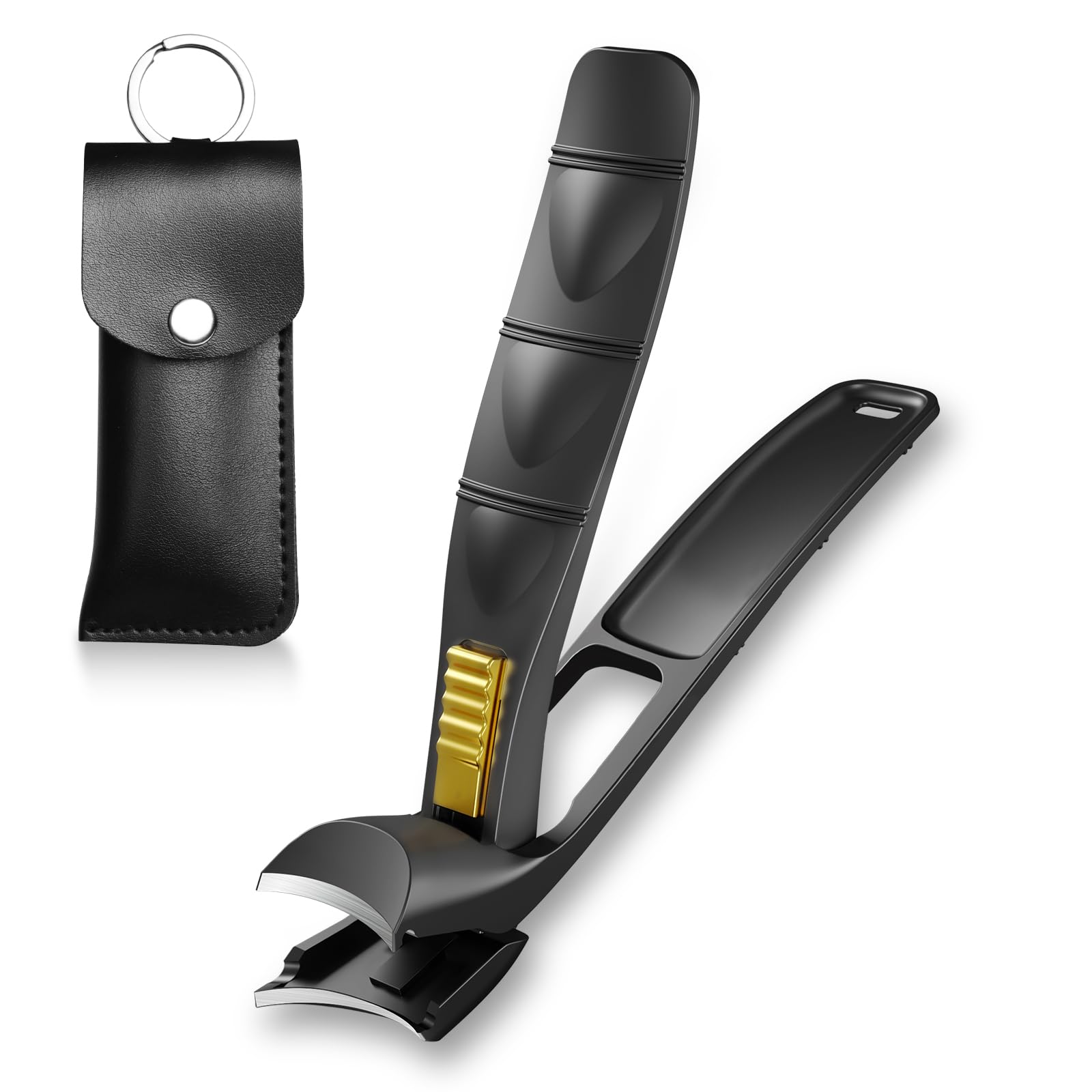 ILLFER Toenail Clippers for Seniors Thick Toenails and Fingernail, Long Handle Angled Head Large Toe Nail Clippers for Men Women Adult, Sharp Wide Jaw