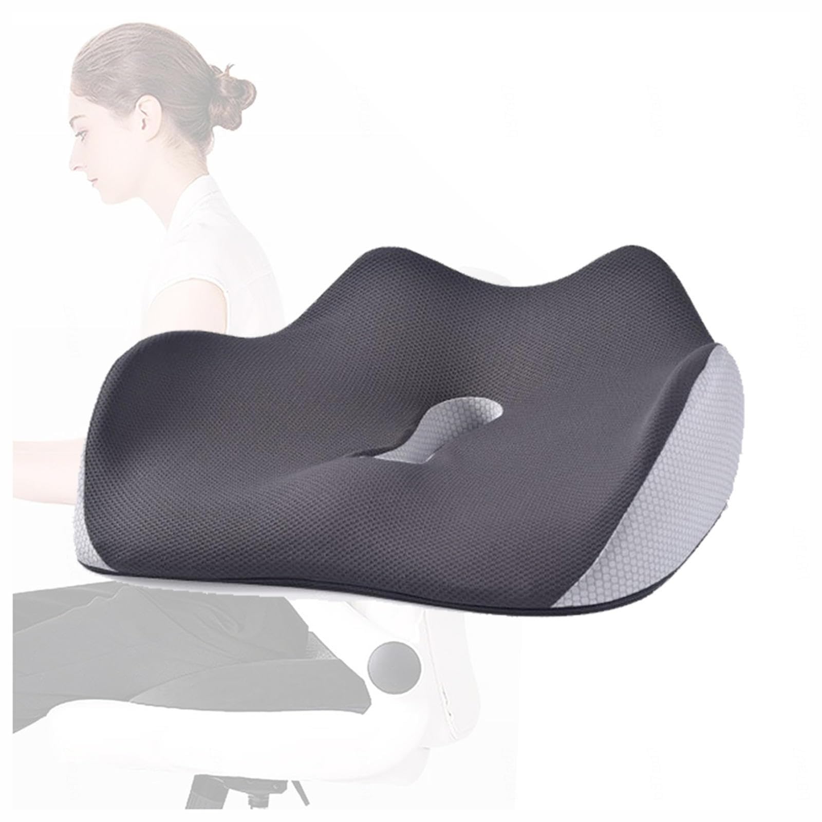 HAZARA Cojin Antiescaras, Cojín Silla para Alivio De Presión, Cojín Antiescaras para Espalda,Alivio del Dolor De Coxis,A-Gray