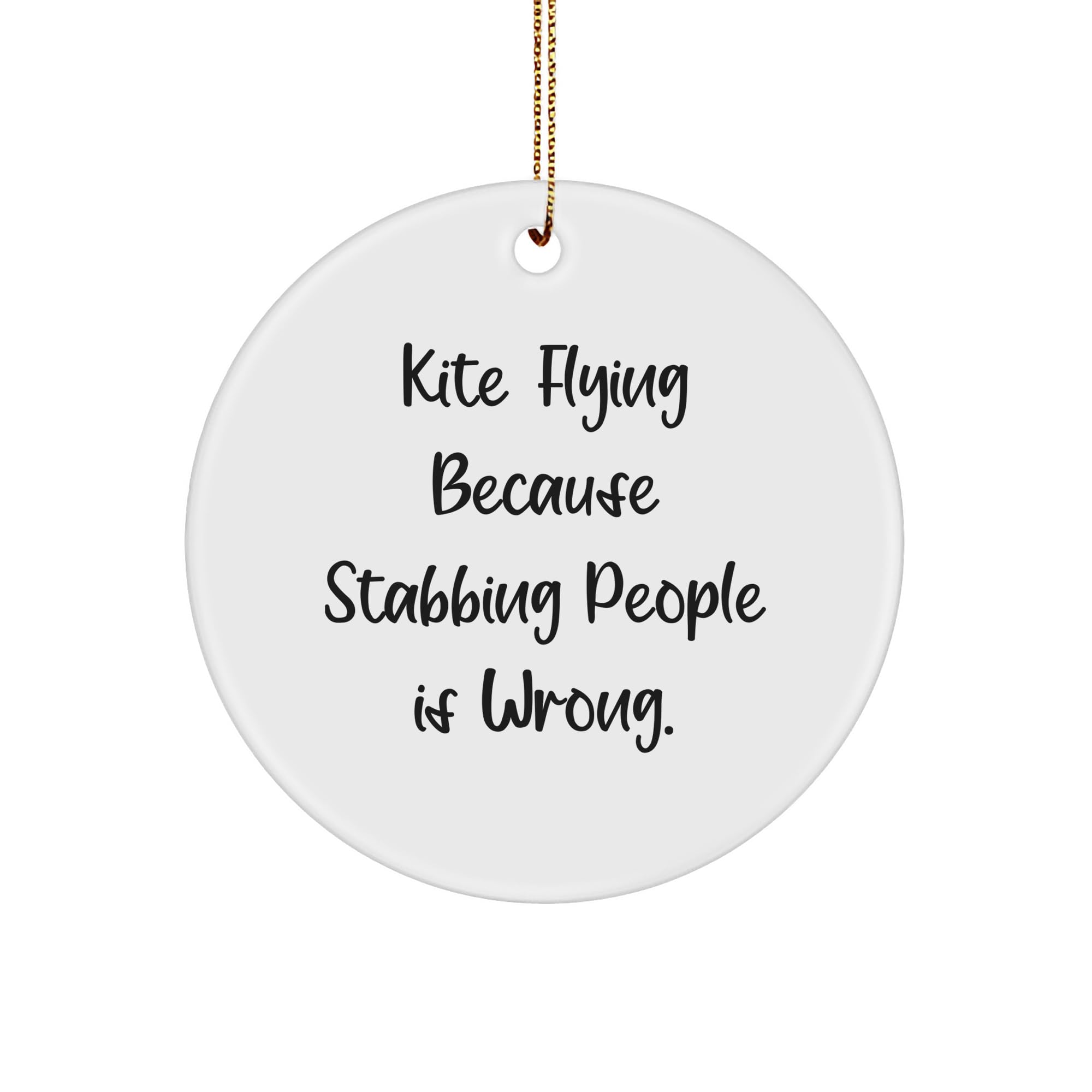 Kite Flying Circle Ornament, Funny Gift Ideas for Kite Flying Enthusiasts from Men to Women, Friends, and Family for Christmas
