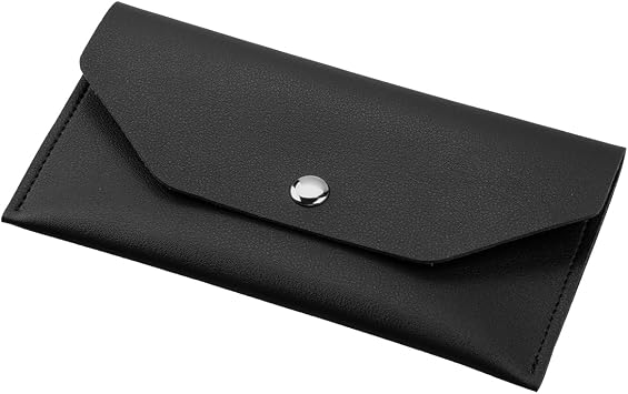GLADFRESIT Long Leather Wallet - 1 Pcs 17.5 * 9CM PU Leather Cash Wallet Envelope for Student Office Worker Men and WomenBlack., Black