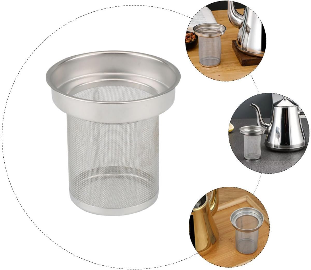 Stainless Steel Tea Infuser, Tea Infuser Basket Tea Strainer for Loose Leaf for 3.19'' Glass Teapot