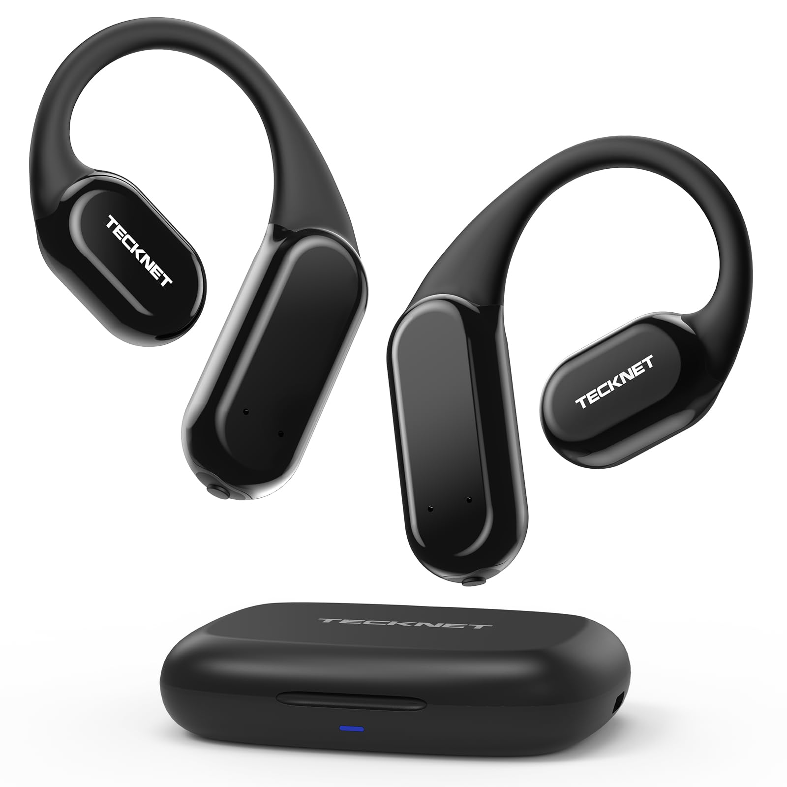 TECKNET Auriculares Conduccion Osea, Auriculares Inalambricos Bluetooth | 60H de Autonomía con Carga Rápida, Clasificación de Impermeabilidad IP68, Auriculares Inalambricos Deportivos Ligeros.